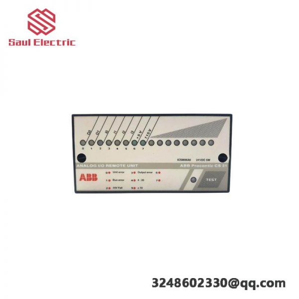 ABB ICSM06A6 FPR3350601R1062 Analog I/O Remote Unit: Precision Control in Industrial Automation