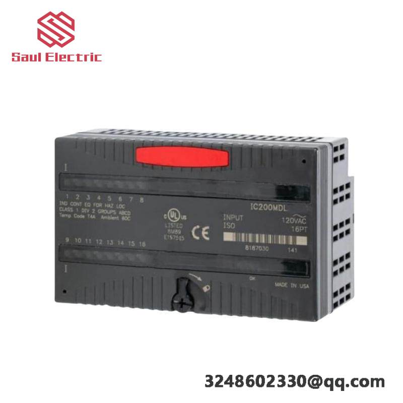 GE Industrial Control IC200MDL241 AC Input Module: 16-Point, 200 Characters