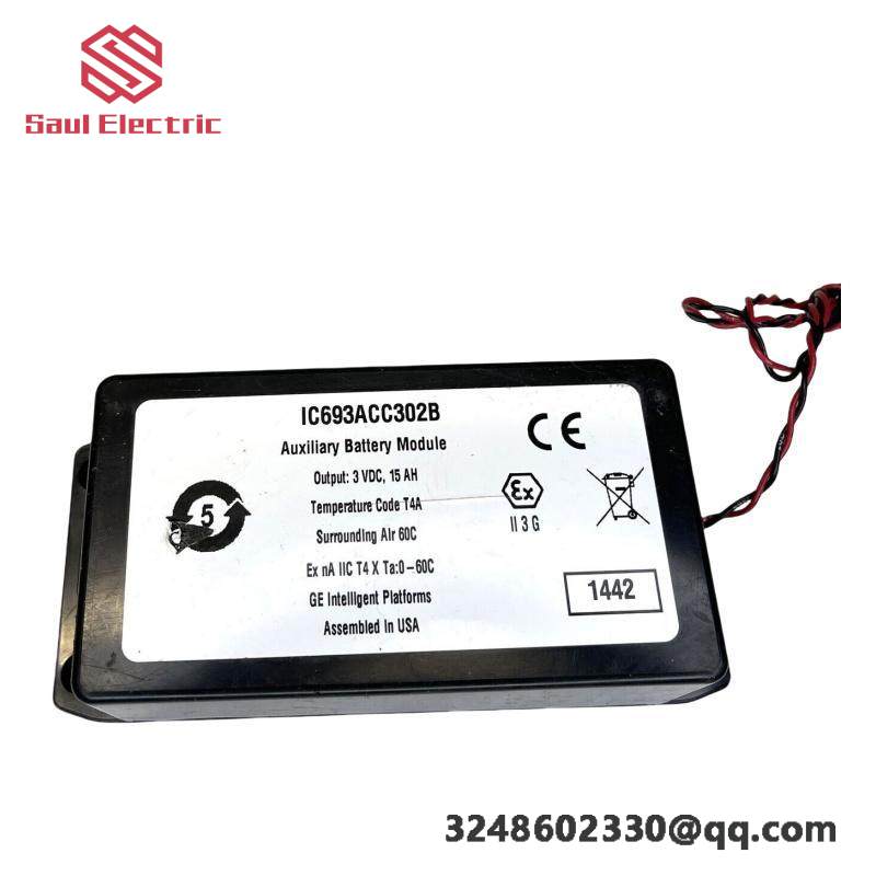 GE IC693ACC302B: Advanced Auxiliary Smart Battery Module, for Industrial Control Systems