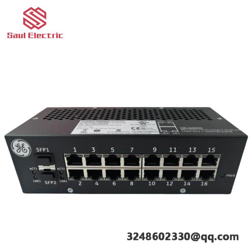 GE IS420ESWBH1A Industrial Ethernet Switch, Fiber & Copper Ports, Mark VIe Series